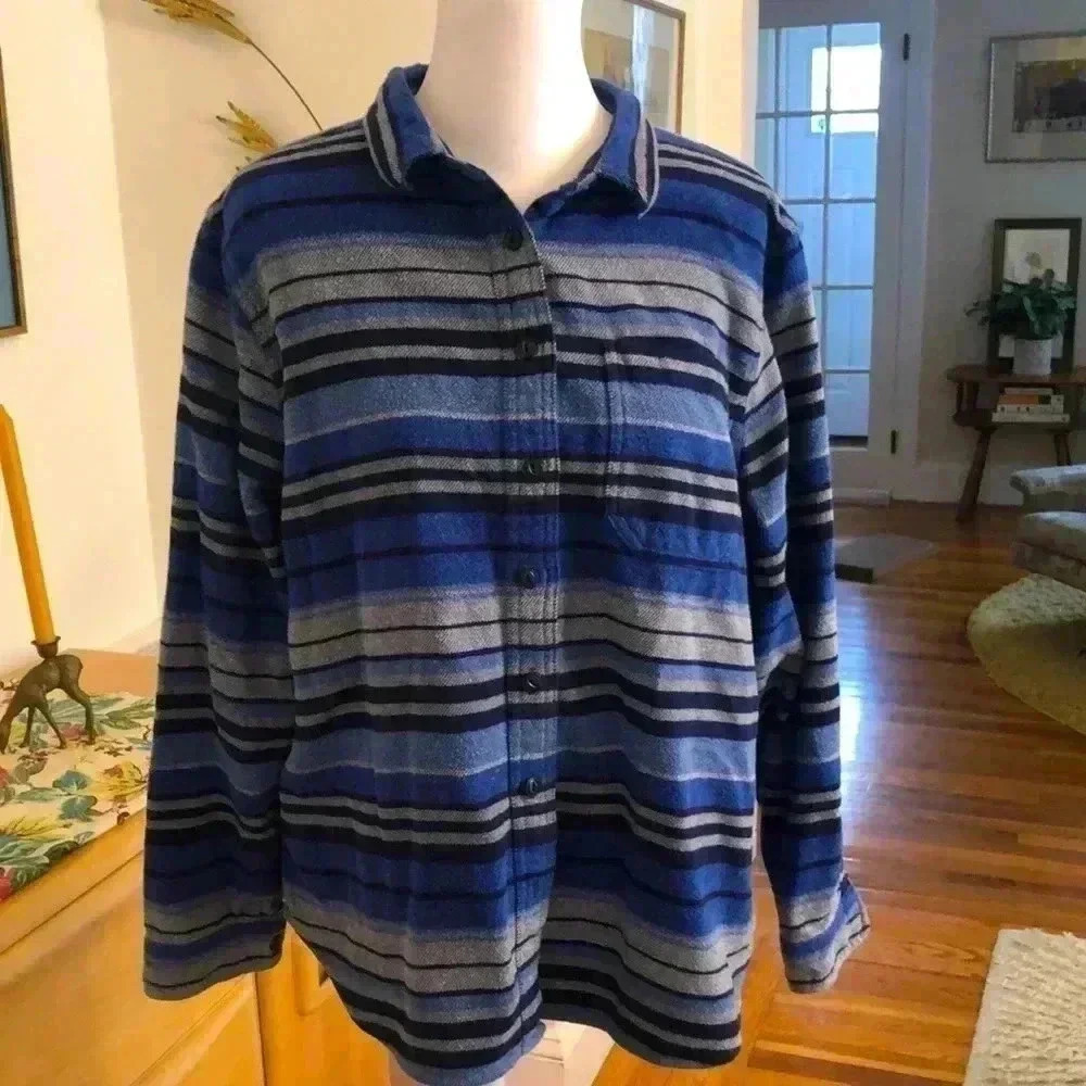 L.L. Bean 100% cotton striped shirt.